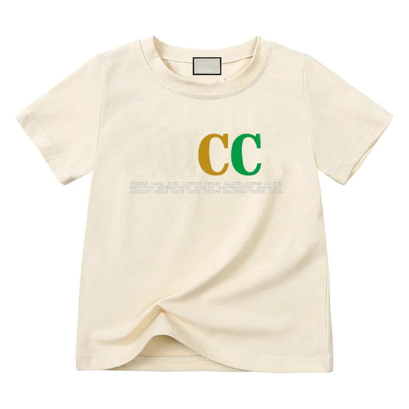 Op voorraad kindert-shirt Wit peuter T-shirt met korte mouwen Kid Designer T-shirt jongens meisjes Ronde hals Puur katoen Klassiek bedrukt T-shirt Hoge kwaliteit kinderkleding a1