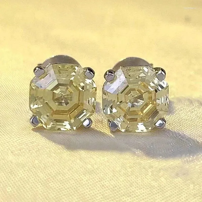 Orecchini a bottone 2024 S925 Argento Bagua Diamante ad alto tenore di carbonio Zircone