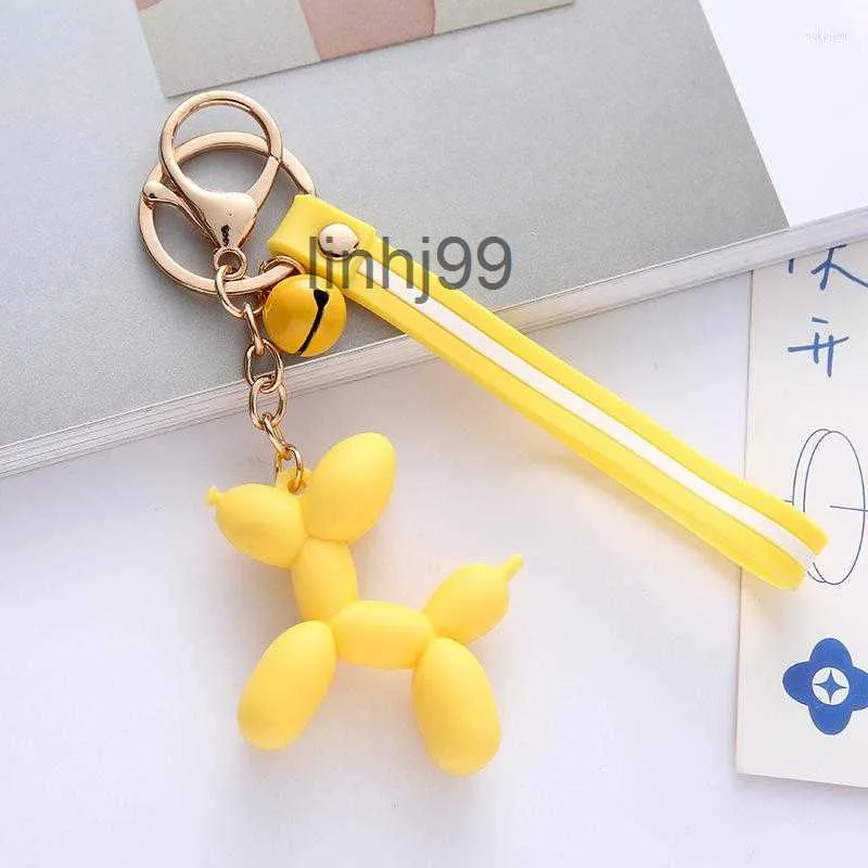 Keychains Lanyards Creative Korean Sweet Balloon Puppy KeyChain for Women Sweet Colorful Fashion Bag Car Key Jewelry Pendant Gift Wholesale D7lcngbnngb