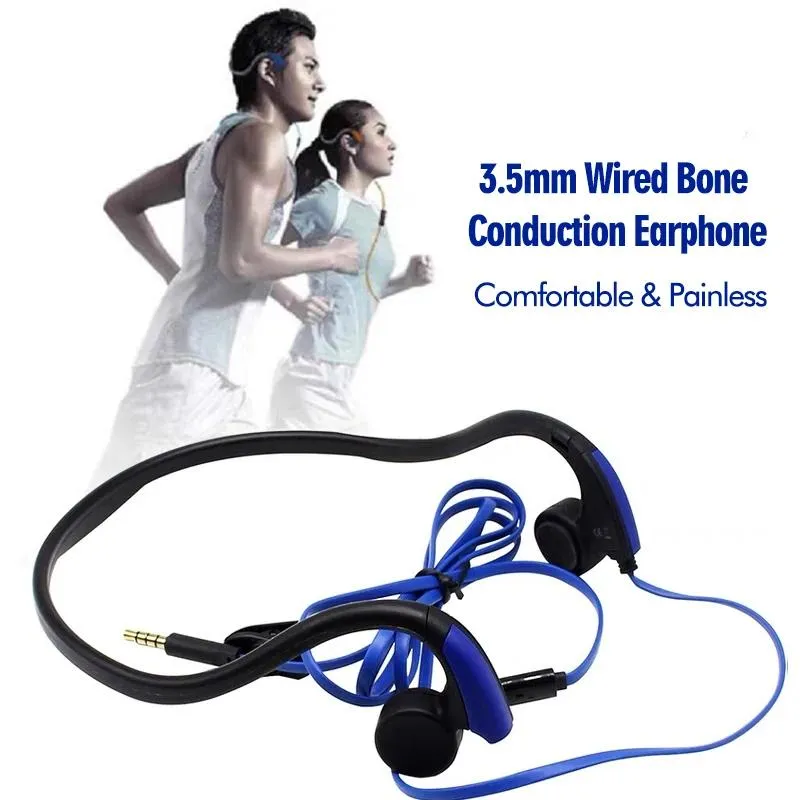 Słuchawki słuchawki przewodnictwa kostne przewodowe gniazdo 3,5 mm z mikrofonem otwarte ucha sportowy Sardhphone Gym dla telefonów komórkowych MP3 Audio Player