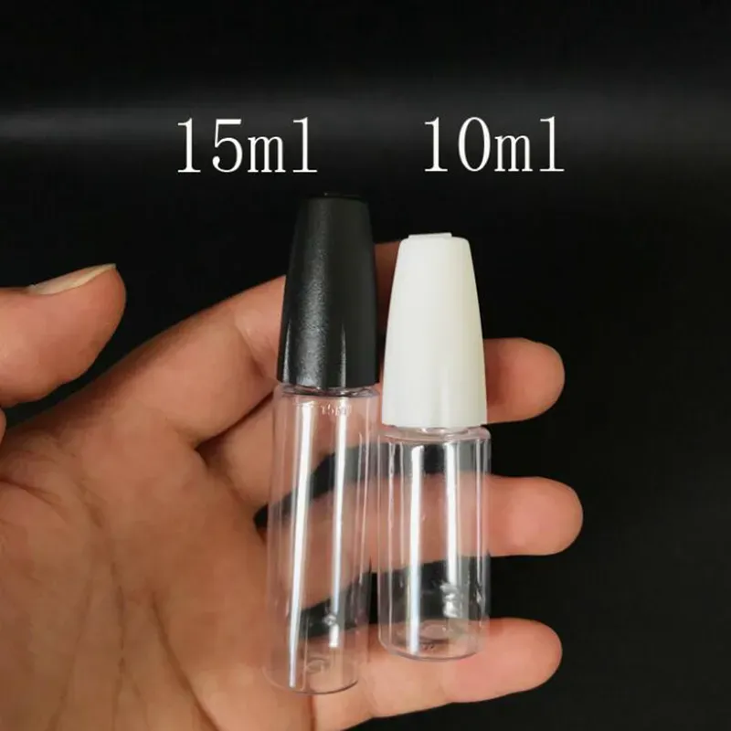 Needle Bottle Plastic Long Thin Tip PET for ELiquid 10ml 15ml Empty E liquid Juice Dropper Bottles with Childproof Cap For Oil