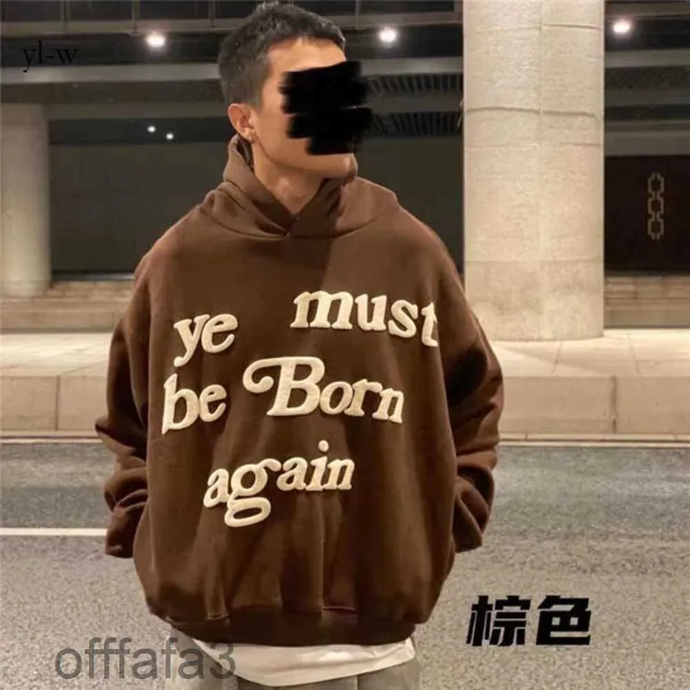 Heren Hoodies Sweatshirts Puff Print CPFM Ye Must Be Born Again Hoodie Heren Dames Pullover Zware stoffen sweatshirts Borduurkap 6410