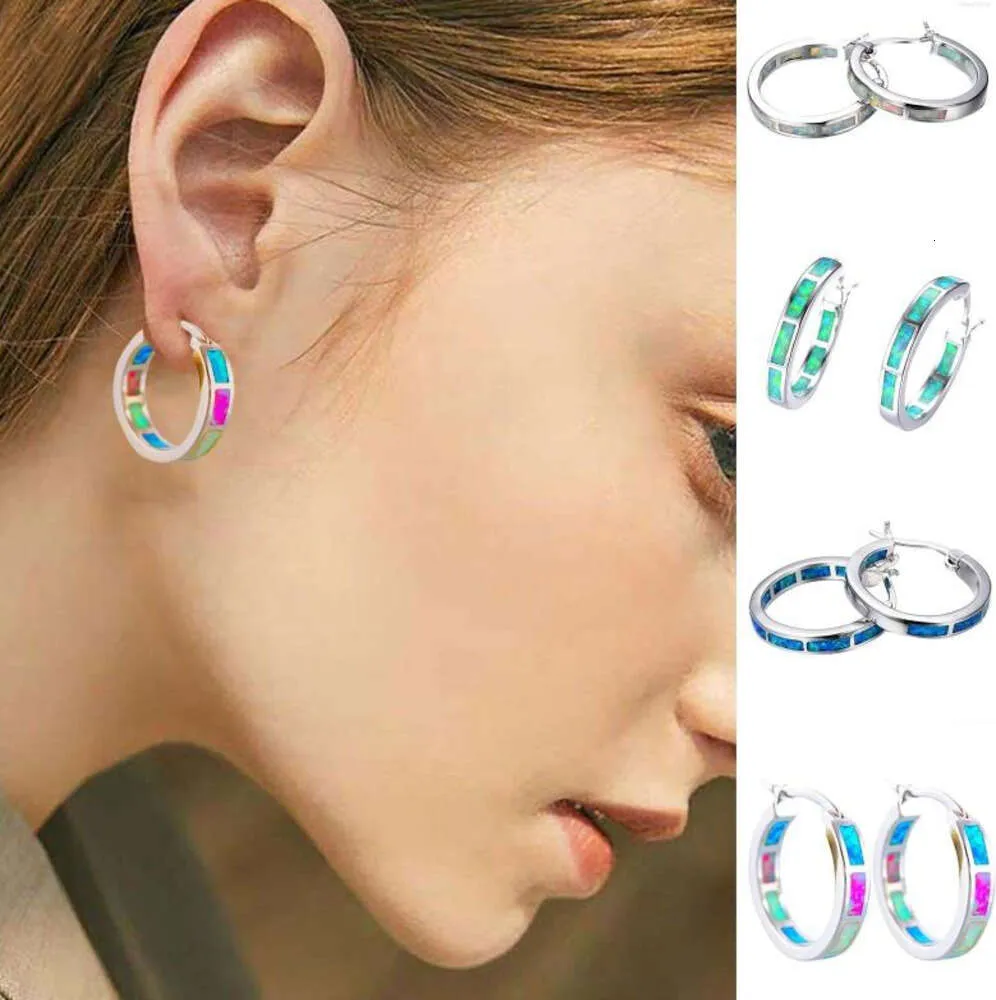 2024STUD Küpe Doğal Taş Yuvarlak Tiger Göz Pembe Kuvars Kristal Opal Gümüş Renk Basit Kulak Takı Kadınlar Kız Küpe Hediyesi