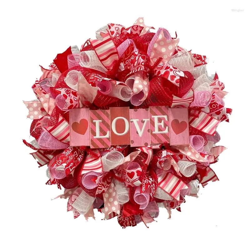 Grinalda de flores decorativas para produtos de borda do dia dos namorados ornamentos na frente da porta do floco de neve Jingle Bell