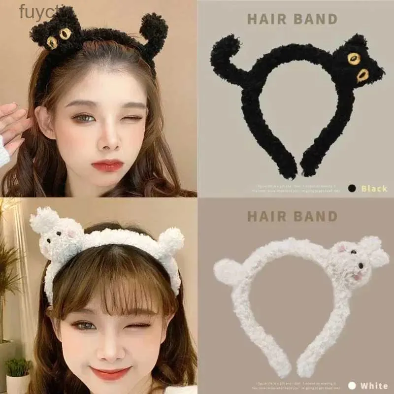 Party Hats Cat Ear Headband For Women Hair Hoop Band Girl Fashion Hårtillbehör Tvätta Plush Furry Bear Ear Costume Headwear Barrettes YQ240120