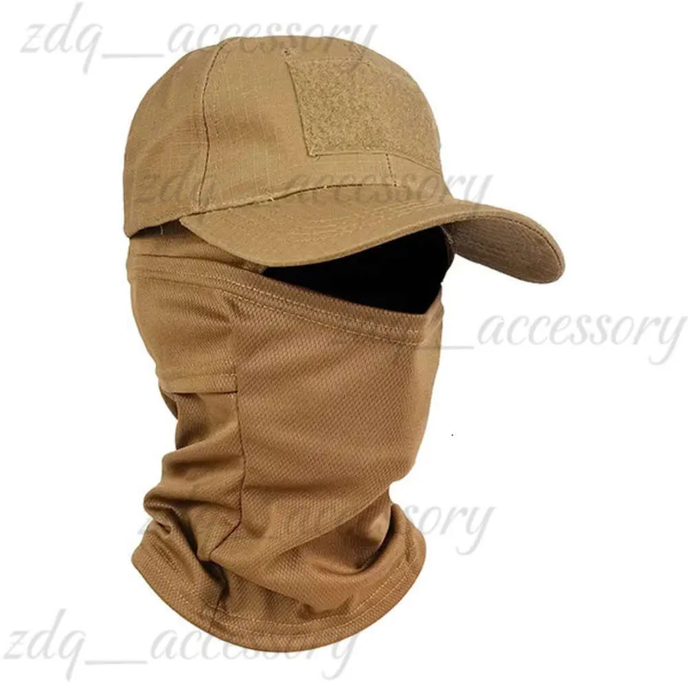 Visors Summer Camouflage Baseball Cap with Full Face Mask Scaf Bicycle Sports Cover Hiking Tactical Military Balaclava Hat 135