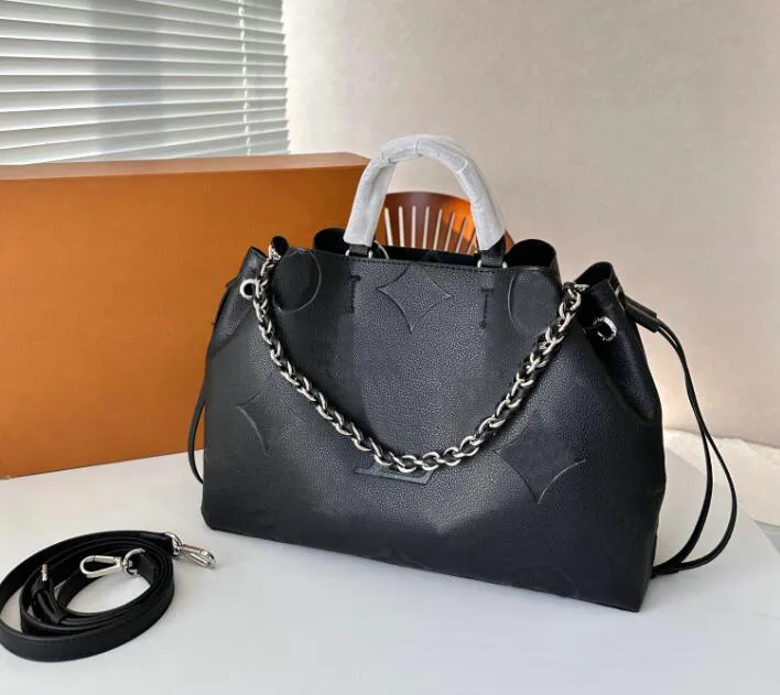 Tote handbag Fashion bags Bella Mahina Perforated Luxury Designer Drawstring Bag Letter Flower Pattern Leather Womens CrossBody Handle Bag