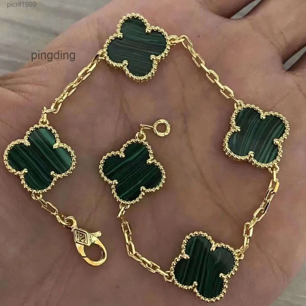 Jewelry Designer Chain Van Four Leaf Clover Bracelet Cleef Van Bracelets 2024 Luxury Charm Clover Pearl 4 Pieces 18k Gold Necklace Earrings Wedding Laser Brand Brace