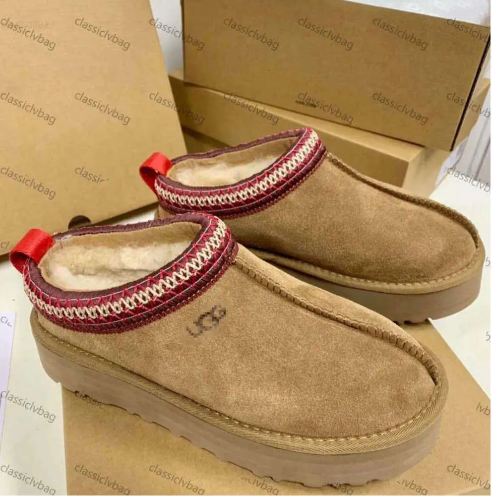 Tasman Pantoufles En Fourrure De Châtaigne Diapositives En Peau De Mouton Shearling Tazz NOUVEAU Mules Femmes Hommes Ultra Mini Plateforme Botte Chaussures À Enfiler En Daim Supérieur Hiver Gity BOOTSST 6123ess