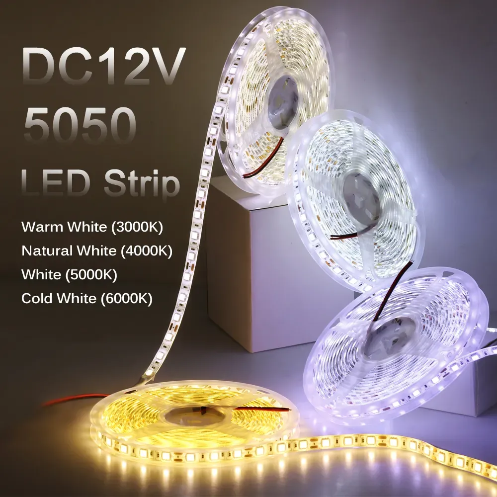 LED Strip 5050 DC12V 60LEDs/m Flexible LED Light RGB RGBW 5050 LED Strip 300LEDs 5m