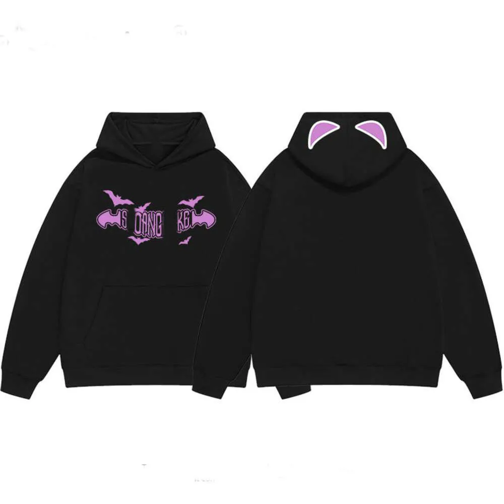 Designer Luxury Beasers Classic Devil Hand-Painted Bat Gothic Alfabet Print Hooded Velvet Warm Autumn/Winter Sweater Hoodie Hoodie