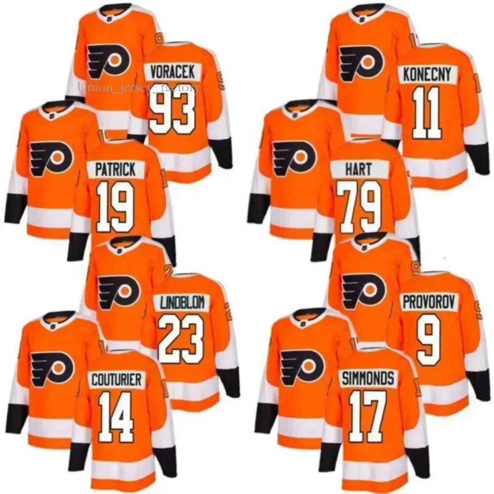 Philadelphia'''flyers''jumpers هوكي جيرسي 93 Voracek 19 باتريك 79 هارت جيرسي كستوم الرجال شباب الشباب 9400