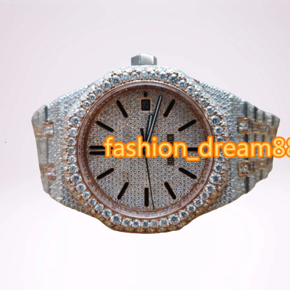 Iced Out Watch Moissanite Diamond VVS Stainless Steel VVS Custom Moissanite Watch For Men