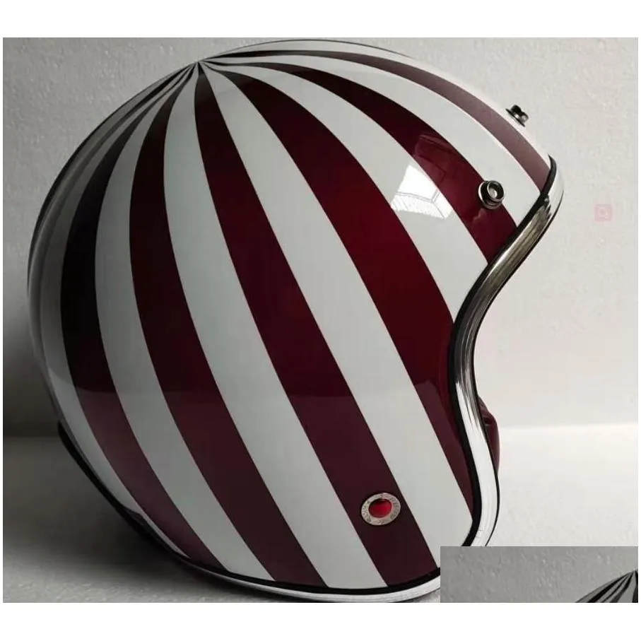 Caschi Moto Motocross Masei Ruby Casco Vintage Mezzo Aperto Abs Casque 501 Rosso Drop Consegna Automobili Moto Accesso Otguk