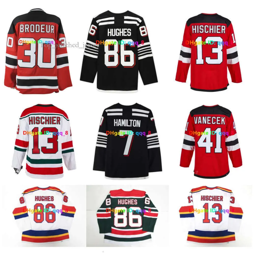 Jack Hughes Dougie Hamilton New Devils CCM Hockey Jersey Nico Hischier Martin Brodeur John Marino Kevin Bahl Tyler Toffoli Holtz Scott Steve 9002