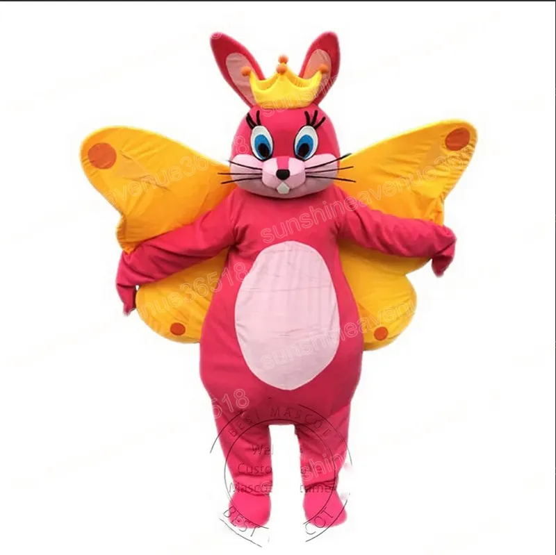 Super Cute Butterfly Bunny Mascot Costume Cartoon Theme Character Carnival Unisex Halloween Carnival Adults Birthday Party Fancy Outfit For Men Women