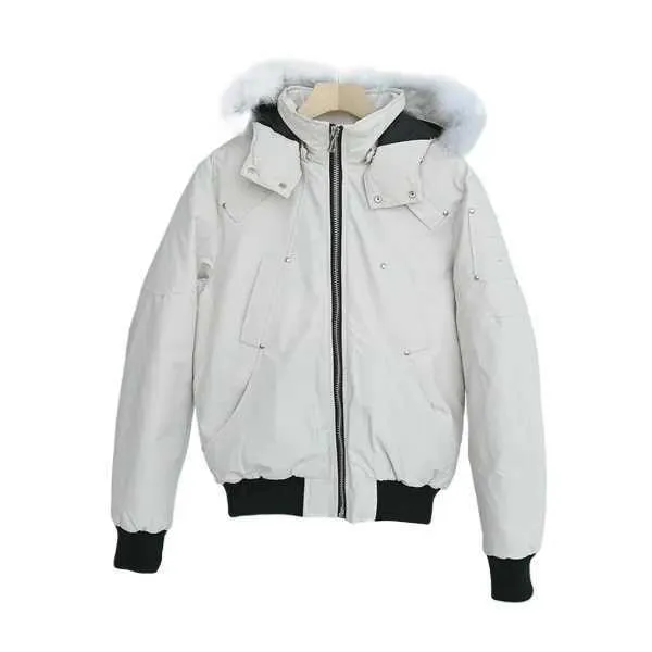 Designer Canadese Heren Piloot Donsjack Echt Wolf Bont Capuchon Canvas Parka's Letter Patch Warme Dikke Uitloper Winter Ganzen Jas 3NJ0E