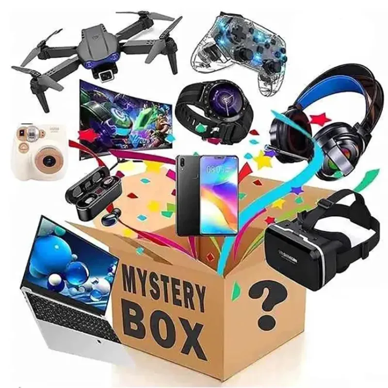 디지털 전자 이어폰 행운의 미스터리 박스 장난감 선물 열 기회가 있습니다 : 장난감, 카메라, 드론, 게임 패드, 이어폰 더 많은 선물