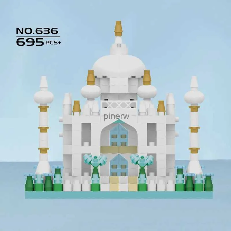 Blokken 695 stks Taj Mahal Palace Bouwsteen Architectuur Landmark Mini Model Blokken Baksteen Kinderen Educatief DIY Speelgoed Verjaardagscadeautjes