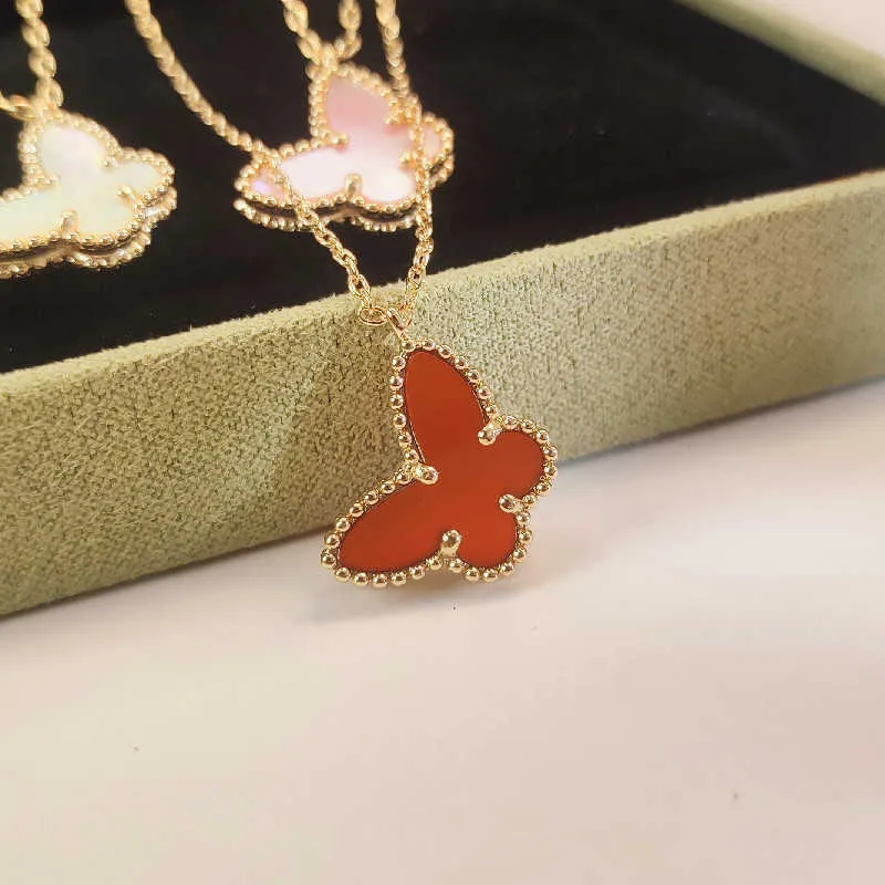 Fashion Accessories New Necklace Autumn/winter Little Butterfly White Fritillaria Women's Light Luxury and Small Crowd Gifts to Girlfriend