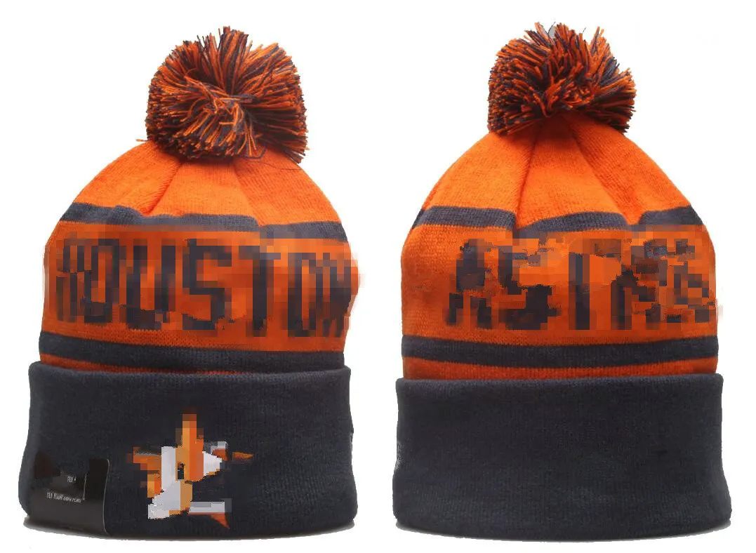 Astros Beanie gestrickte Houston-Mützen Sportmannschaften Baseball Fußball Basketball Beanies Caps Damen Herren Pom Fashion Winter Top Caps Sport Strickmützen a0