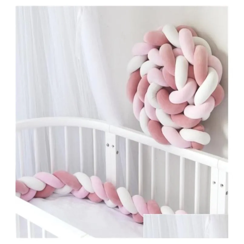 Bettgitter 1M2M Baby Bumper Säugling Wiege Kissen Kissen Geflecht Knoten Krippe Protector Room Decor Tour De Lit Bebe Tresse Drop Lieferung Kind Dhcoz