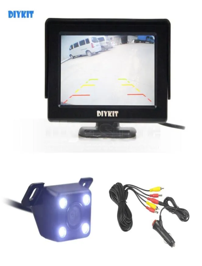 DIYKIT Wlred 43 Inch TFT LCD Auto Monitor LED Nachtzicht Achteruitrijcamera Auto Camera Parkeerhulp Systeem Ki5887319