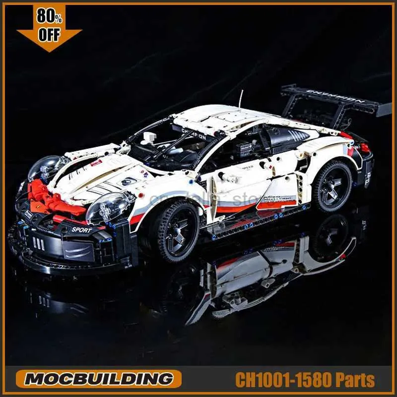 Blocos MOC Building Blocks Racing Car Fórmula Tecnologia Tijolos DIY City Speed Modelo Brinquedos para Crianças Crianças Presentes de Aniversário Presente de Natal 240120