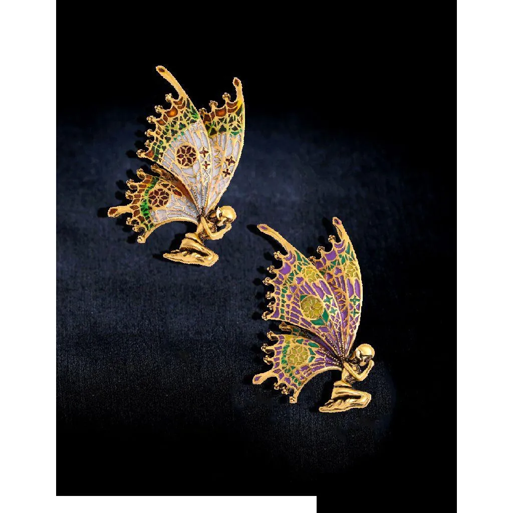 Broches, broches Vintage Papillon Ailes Fée Broches Qualité Émail Femmes Broche Broches 2 Couleurs 2021 Ange Designer Bijoux Cadeau Drop DH32E