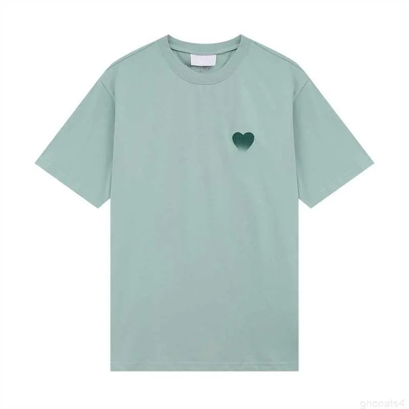 Mens t Shirt De Coeur Tees Short Sleeves Shirts Men Designer Top France Fashion Embroidered Heart Pattern Round Neck Paris T-shirt M2 52DO