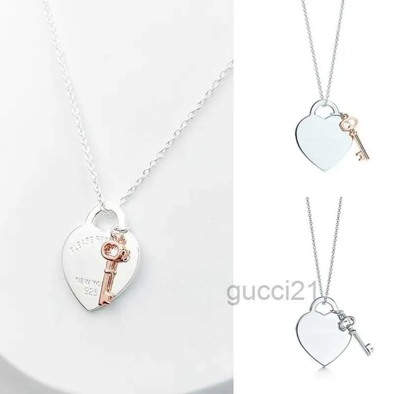 Colliers clé et collier pour femmes 925 argent Sterling bijoux de luxe cadeaux co créateur collier bijoux femmes HT5H TUJ4