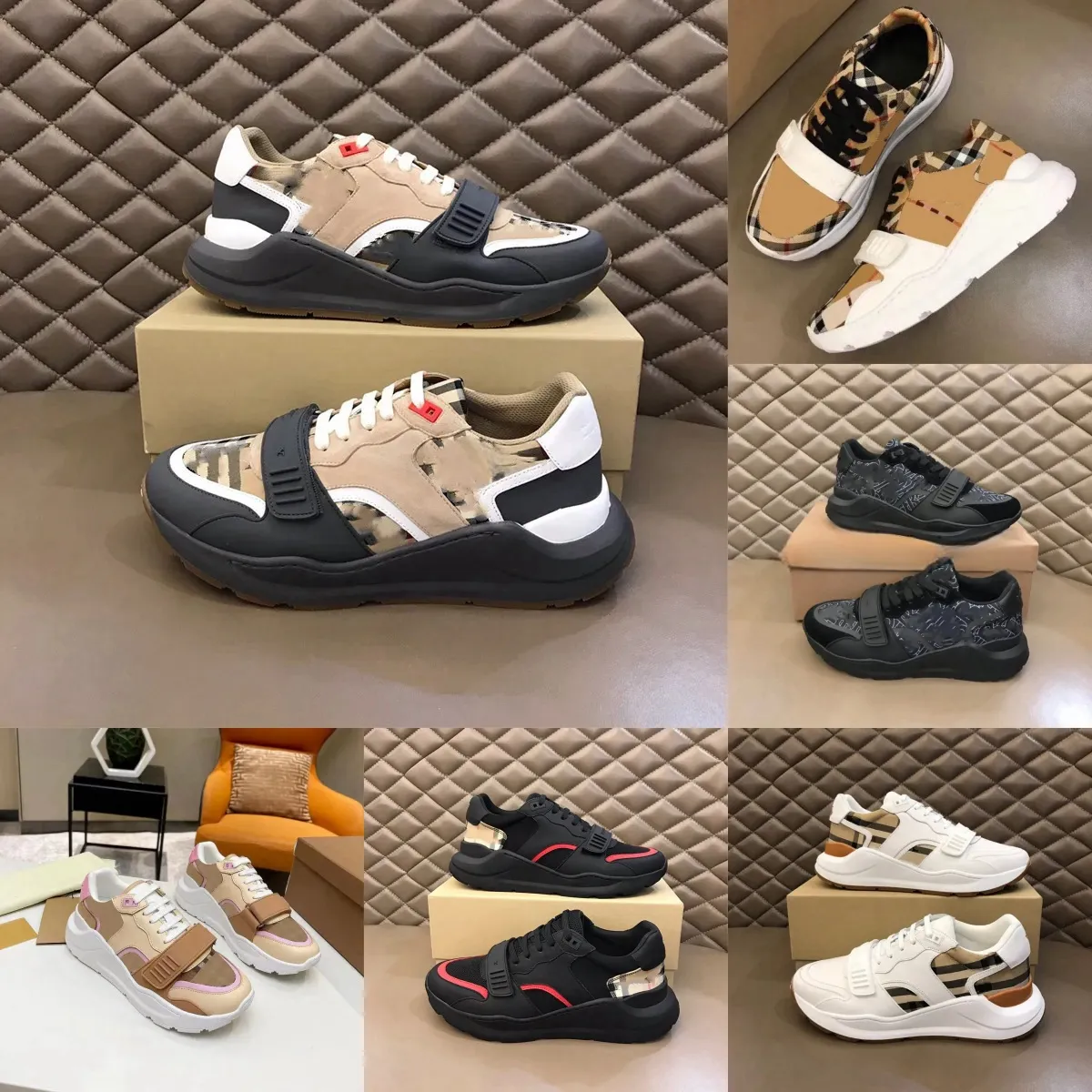 Zapatos informales para hombre, zapatillas de plataforma, zapatillas de deporte de marca de lujo de cuero genuino, zapatillas clásicas a cuadros Vintage, zapatillas de tela de algodón tejidas de diseñador