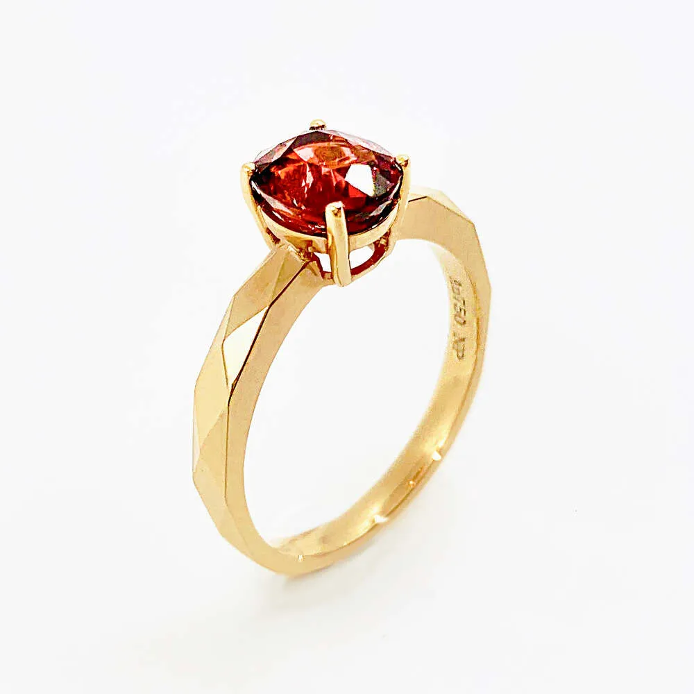 Natural Red Tourmaline Wedding Ring Hotsell Simple Fahion Engagement Gold Rings For Lady Jewelry