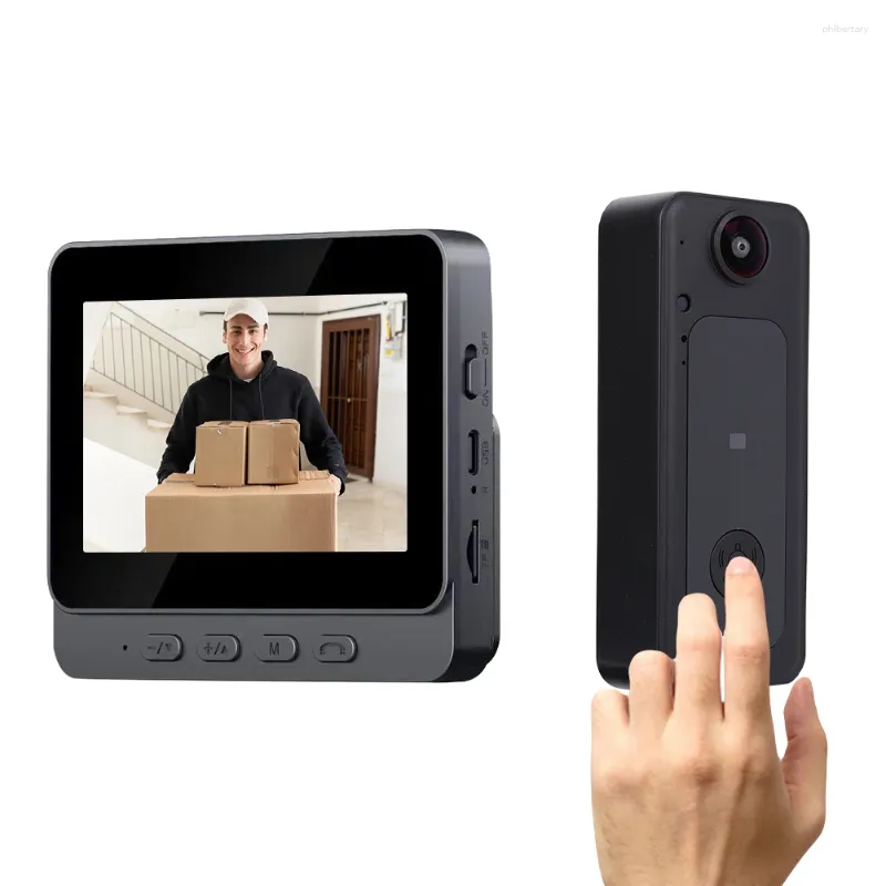 Türklingeln 2,4 G WiFi Video Türklingel Kamera 4,3 Zoll IPS Bildschirm Home Security Smart Türklingel Gegensprechanlage 1000 mAh