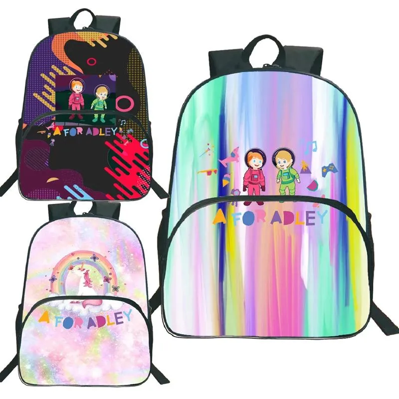 Sacs 16 pouces A pour Adley Print Backpack Ice Ice Cream School Sacs For Girls étudiants Unicorn Backpacks Kids Bookbag Mochilas