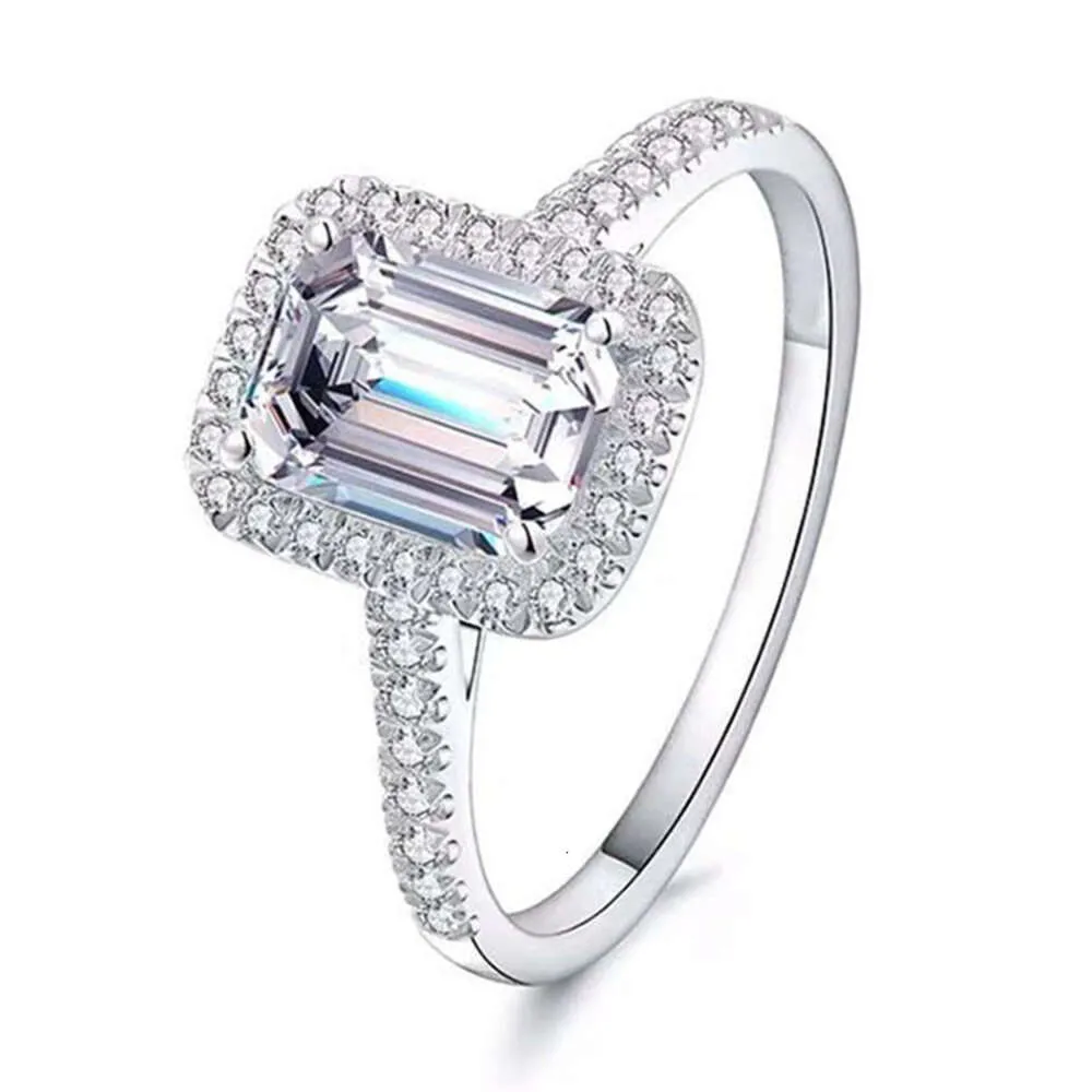 SGARIT bijoux 2.89Ct VVS taille émeraude Moissanite diamant D couleur or blanc cadeau de mariée dames bague de fiançailles