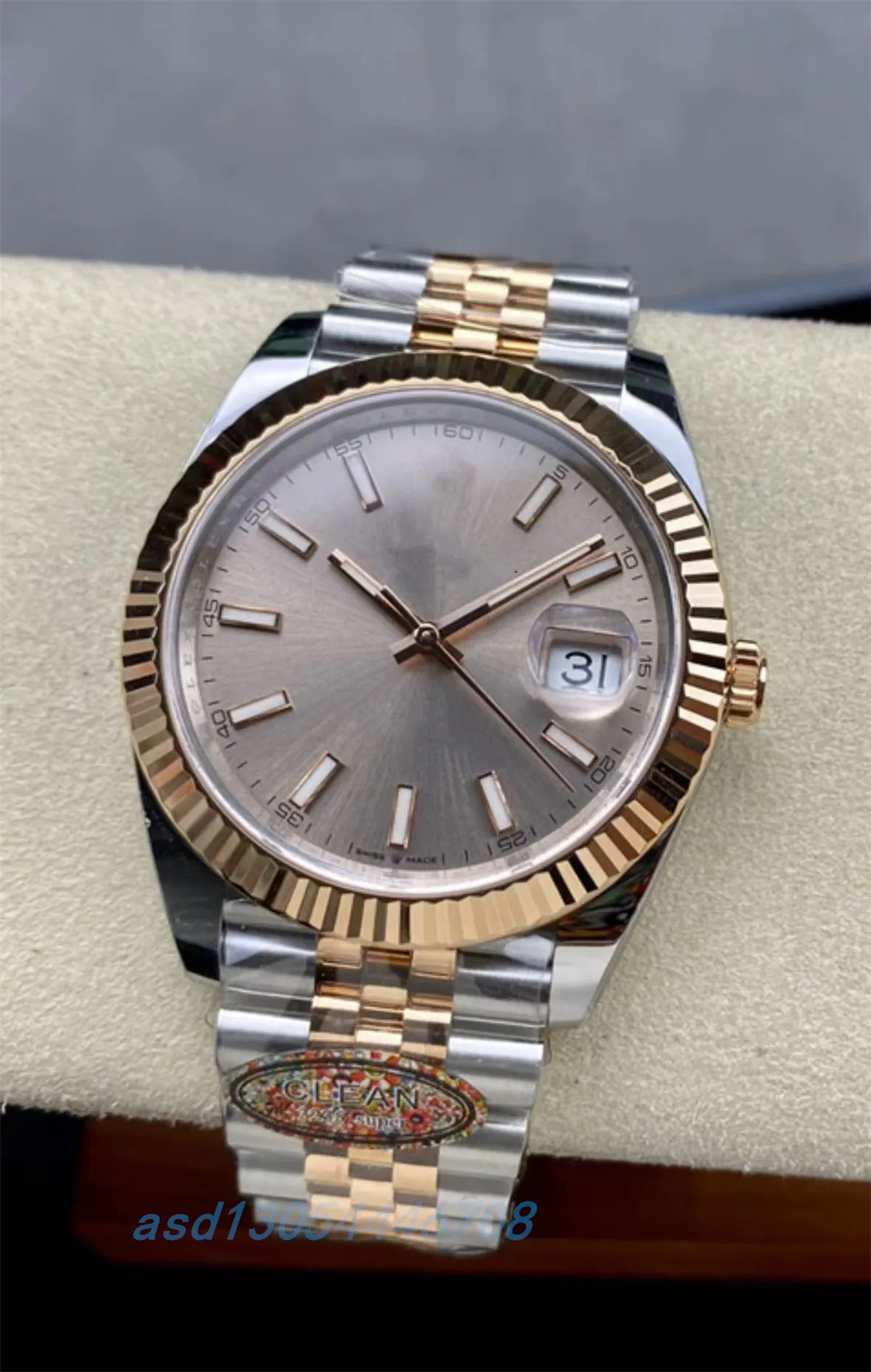 Clean Factory Mens Watches Rose Gold Watch średnica 41 mm 3235 Ruch 904L Steel Sapphire Mirror