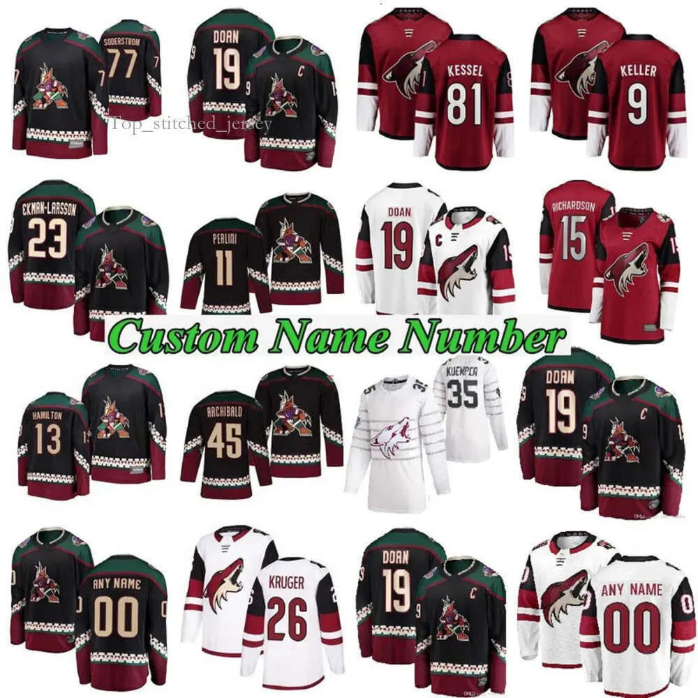 Arizona Coyotes Hommes Femmes Enfants Vinnie Hinostroza Jersey Nick Schmaltz Soderberg Derek Stepan Kyle Capobianco Hockey Maillots 1514