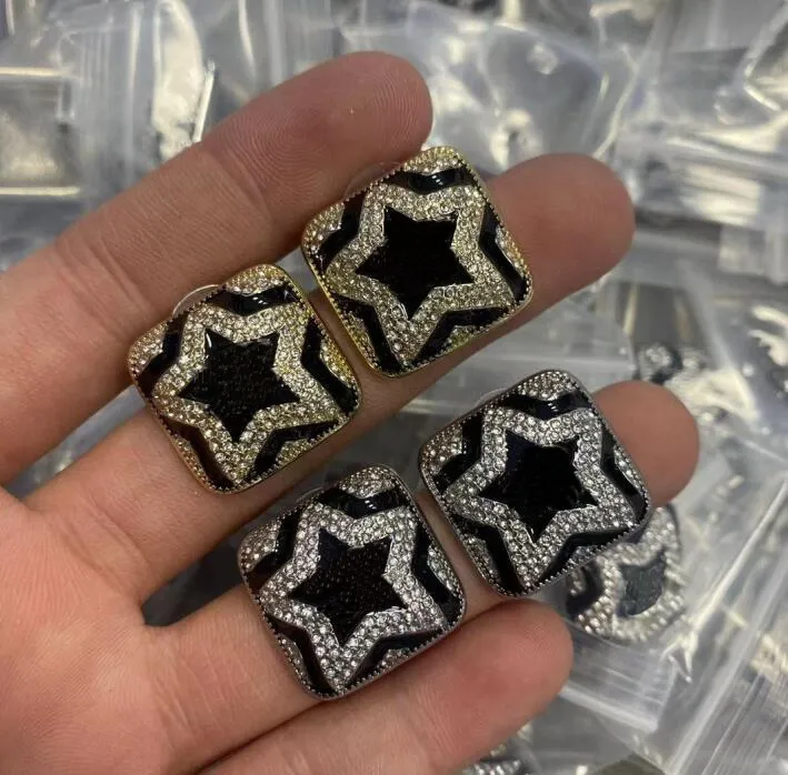 Diamanti Stella a cinque punte Orecchini in argento 925 con ago Orecchini semplici con zirconi lucidi Accessori di fascia alta Regali di San Valentino Vari stili Gioielli con scatola