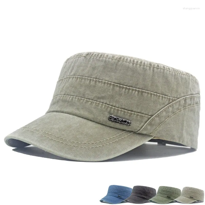 Berets Men Flat Top Cap Cap de l'armée printemps automne