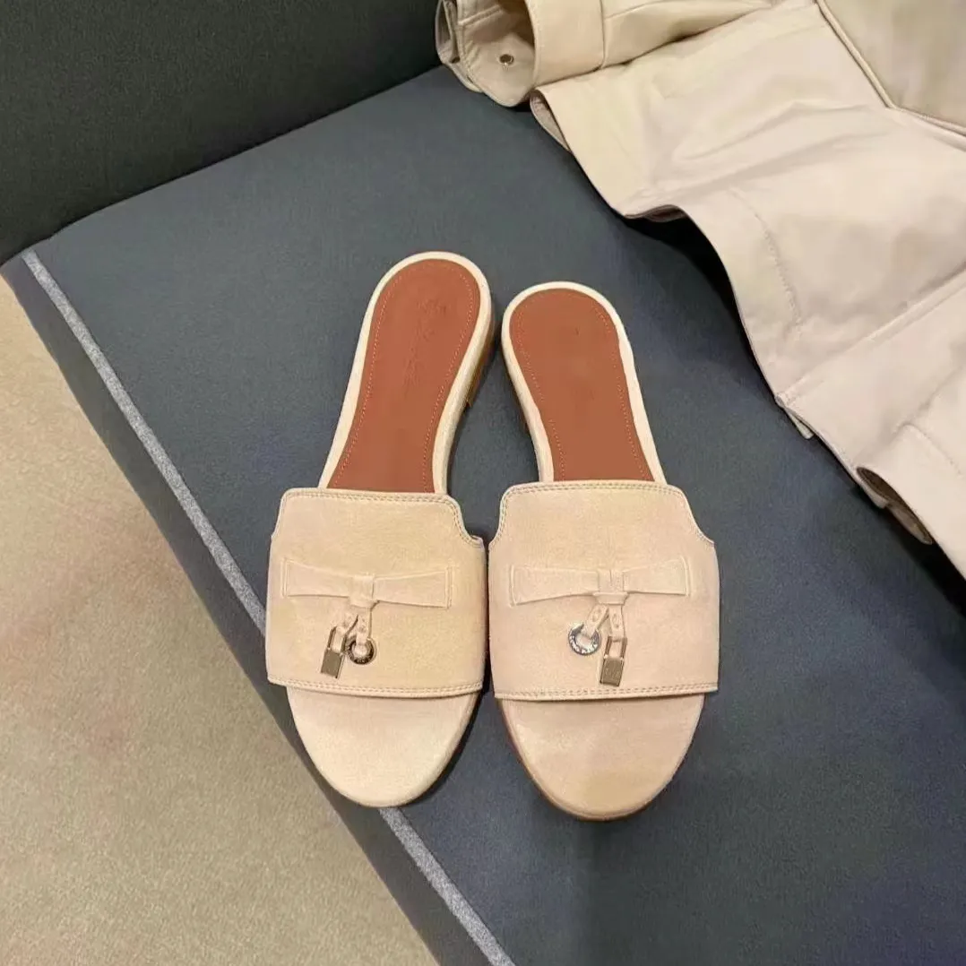 Größe 35–40, Freizeitschuhe, Sandale, Loro, Mule, Sommer-Pianas, Slipper, Wildleder, sexy Damen-Geschenk, flache Slides, Loafer, sonniger Designer-Charme, Outdoor-Reisen, Sliders