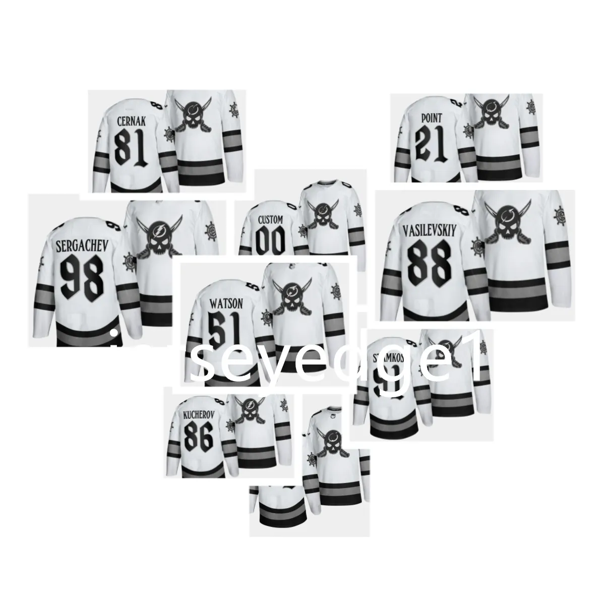 Heren ijshockey 91 Steven 88 Andrei Vasilevskiy Tamp Bay Nikita Kucherov 2023 Gasparilla Lightning Hockey Jersey Vasilevskiy Stamkos Sergachev Brayden Anthony