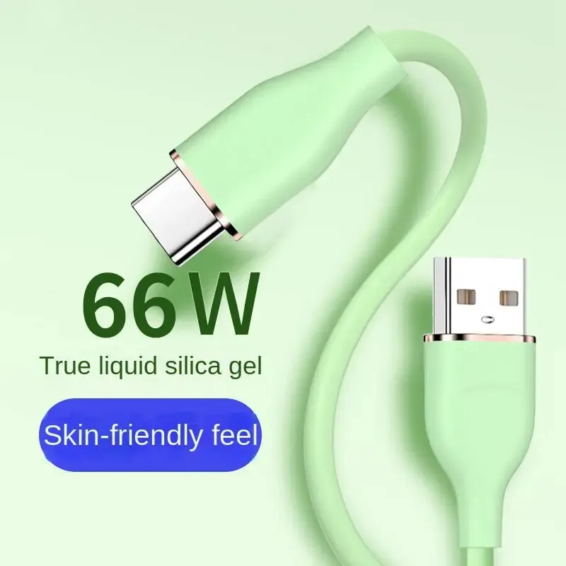 6A 66W Fast Charging USB C Cable Data USB Cable Liquid Silicone Type C Cable For Samsung S23 S21 Huawei Xiaomi OPPO VIVO Mobile Phone Charger Wire Cord