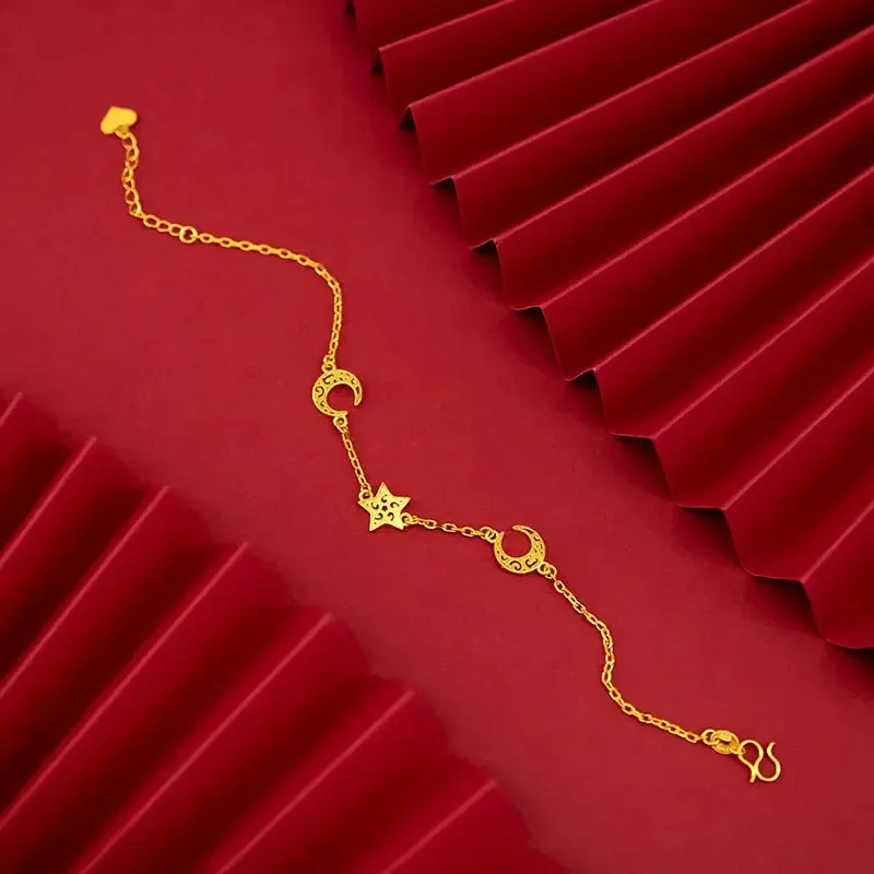 Real 18K Gold Twisted Chain Armband för kvinnor Ren justerbar kontor Hampa repkedja för kvinnor Fina smycken gåva 240118