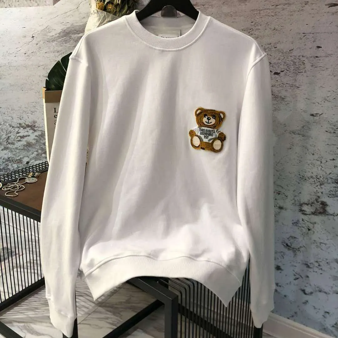 Sweats à capuche pour hommes Sweatshirts Marques italiennes Couleurs de confort Sweats à capuche Designer ours en peluche Lettre noire et blanche Impression graphique Loisirs Mode Qualité durable MensL240308