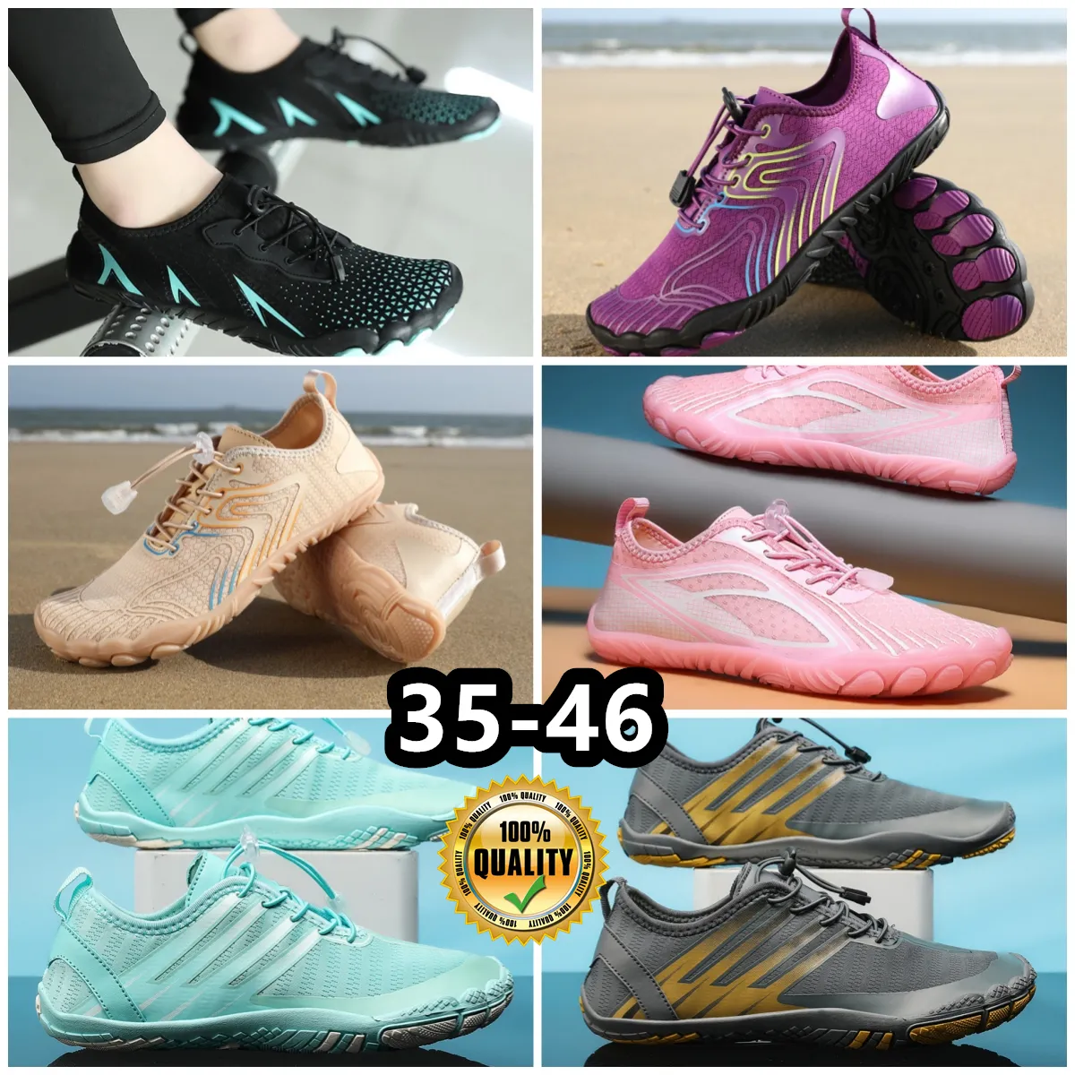 Sapatos casuais sandália águas sapatos masculinos mulheres praia aqua sapatos de secagem rápida descalço caminhadas vadear tênis natação eur 35-46 conforto macio