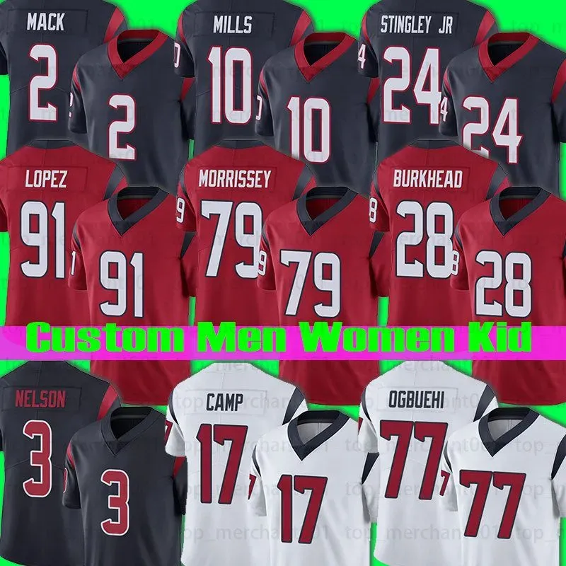 CUSTOM Davis Mills Dameon Pierce Football Jersey Houstontexansnico Collins Brandin Cooks Jonathan Owens Jalen Pitre Kaimi Fairbairn Tre