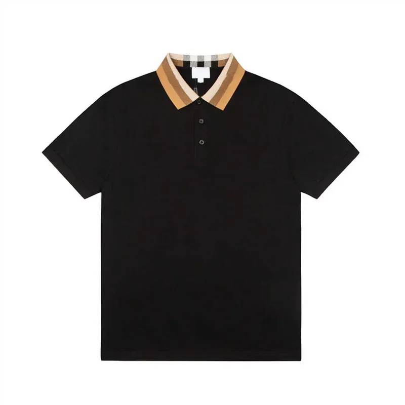 Mens Polos skjorta designer polos skjortor för man mode fokus broderi strumpor tartan design tryckmönster kläd tee svart och vita mens t shirt size m-3xl