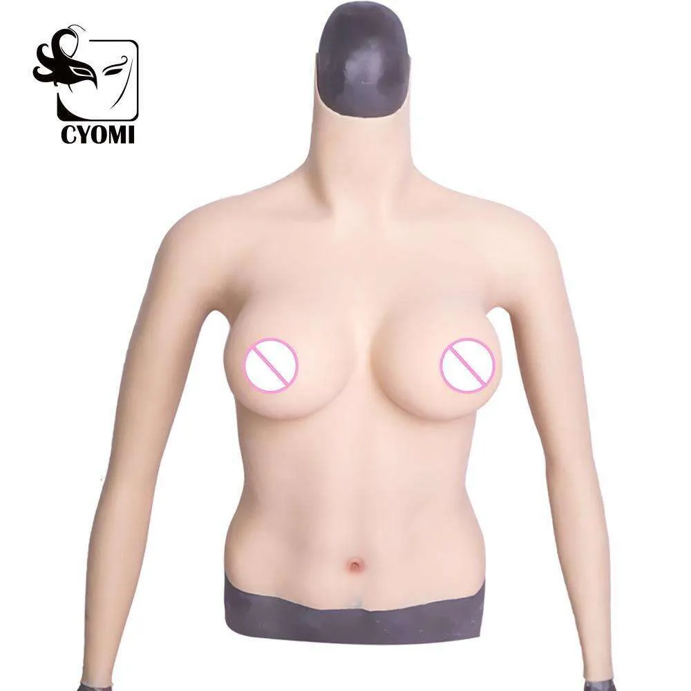 Kostymtillbehör D Cup Half Body Realistic With Arms Silicone Breast Forms Fake Boobs Crossdresser Drag Queen Transgender 4G