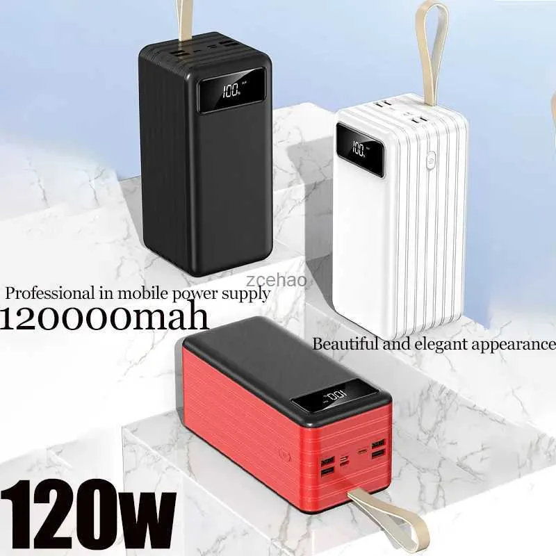 Handy-Powerbanks Neues tragbares 120-mAh-Schnellladegerät Outdoor-Powerbank mit LED-Licht für 14 15 externe Einzelbatterien